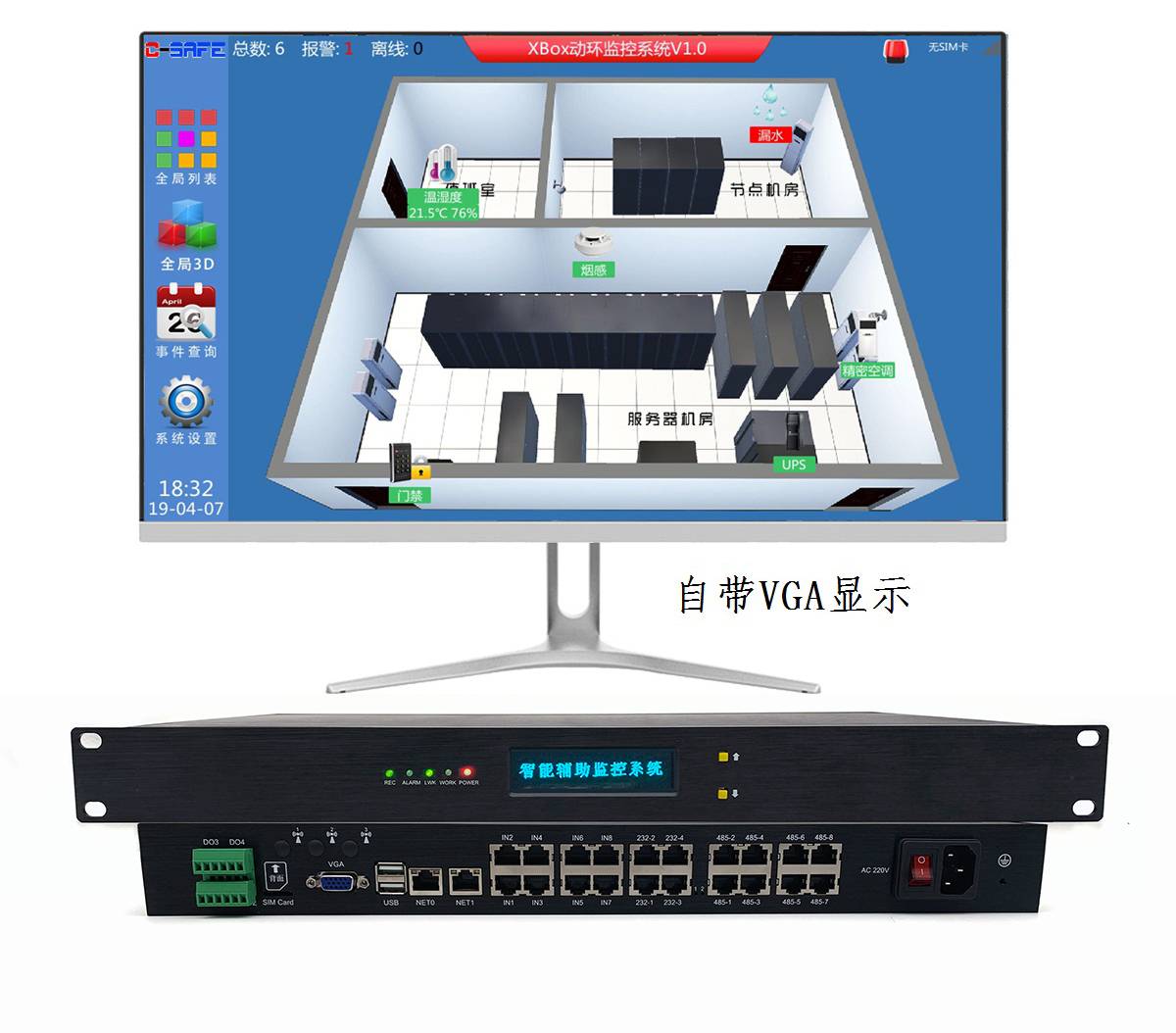 监控主机和显示器链接