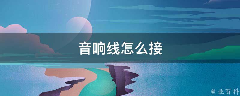 电脑主机与音箱的连接线